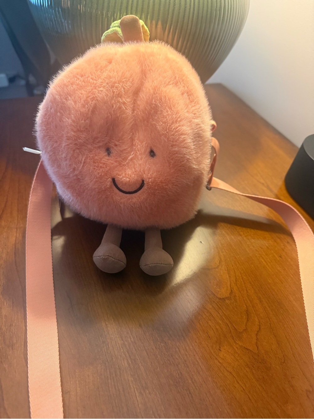 Brand New Jellycat Plush Peach Crossbody Bag - Soft Coral Pink